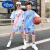 迪士尼儿童篮球服套装2024男童夏季球衣女童学生短袖训练对服足球服套装 粉红色23 130