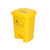 脚踩大垃圾桶大号厨房商用有盖脚踏式废弃物黄色垃圾 带轮垃圾桶-黄色 15升