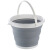 欧凯斯（OKISS）折叠水桶手提可伸缩塑料便携式家用加厚旅行户外车载洗车桶钓鱼桶 小号水桶带盖5L 灰色款