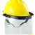 定制适用LNG加气站耐低温防护面屏防雾防飞溅面罩液氮防冻面屏冲 黄色头盔+面屏+支架+下盖