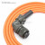 伺服电机电源电缆线MR-PWCNS4-5M 8 10 12M航空插头4芯动力线 橙色 高柔 8m