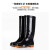 斯铂格 劳保雨靴PVC防滑防水防刺靴子 高筒黑色-牛筋底-无绒45