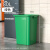 YYN商用无盖垃圾桶大容量厨房卫生桶超大方形餐饮大号加大20L 80L绿色正方形桶送垃圾袋