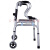 君老乐带座助行器便携可折叠四脚拐杖老年铝合金助步器坐便洗澡椅 单弯+单排轮