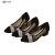慕牧潮桐乡市洲泉水晶蝶皮鞋2024新款夏季透气镂空粗跟尖头舒适低跟鞋 黑色低跟3厘米 下单 34