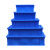 鸣固 塑料周转箱 五金盒元件盒零件盒收纳盒物料盒收纳箱 4号蓝色410mm*310mm*145mm3只（无盖）
