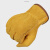 曼睩 S码黄色短款1副 电焊皮革手套防烫防飞溅牛皮焊工耐磨加长加厚劳保手套ML018