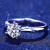 玖长时【心弦】925银戒指女士单戒一克拉莫桑钻求婚生日礼物 经典锆石款（配证书） 一克拉