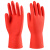 红胶手套橡胶防水加厚厨房女洗碗洗衣家务耐用胶皮牛筋 1双 红色25厘米 L
