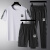 MLBNY2024夏季新款冰丝短袖t恤男薄款速干潮流男士休闲运动套装大童 黑色三件套 5XL190-210斤