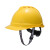 梅思安PE豪华型安全帽超爱戴帽衬黄色针织布吸汗带D型下颏带1顶可印字