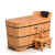 定制泡澡木桶沐浴桶儿童实木洗澡木盆木质带盖大人小浴室家用 [升级配]长1.4米带盖