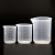 PP塑料烧杯250/500/1000ml厨房实验室透明加厚带刻度带柄烘焙量杯 烧杯刷100ml2只装