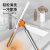魔术扫把扫地硅胶神器地刮地板拖把厕所浴室卫生间刮挂水板器 热带橙55cm硅胶款不锈钢可伸缩