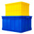 加厚周转箱长方形大号带盖储物收纳盒子养龟箱胶箱塑料筐物流胶框定制 400160外径450330170 蓝色带盖