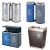 京京 不锈钢分类垃圾桶可回收不可回收垃圾箱室内外两分类环保果皮双筒 A-173C(70*35*73cm)