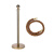 月桐（yuetong）圆球金色礼宾杆含麻绳 YT-D0409 含金色杆+金钩棕色麻绳 950×320×51mm 1套