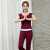 慕兰欧新款瑜伽服女广场舞蹈健身服女运动套装女形体服服三件套 工字背酒红色短袖套装 S（80-90斤）