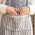 日式棉麻厨房家用围裙防油罩衣工作服咖啡文艺围裙 咖色下条纹