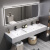 广东佛山卫浴现代简约大理石双人洗漱台公共卫生间浴室柜单层 1.7米双盆智能方镜款