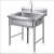 DUTRIEUX 定制不锈钢水槽 带支架洗手盆洗碗池水池商用单池:50X50X80cm:08厚