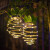 晚灯 太阳能庭院灯户外防水菠萝铁艺挂灯阳台花园院子装饰别墅小夜灯 网红菠萝灯（4只装）