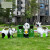 户外卡通动物熊猫分类垃圾桶玻璃钢雕塑游乐园商场用美陈装饰摆件 131黑色奶牛双垃圾桶