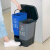 四分类垃圾桶垃圾分类垃圾桶带盖商用客厅大号干湿脚踏公共场合厨 40L蓝红(可回收+有害)C款