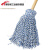 JGY2420 传统 木头杆棉线 吸水 白线条布条 白色10把  拖把 蓝白色(10把)