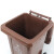 冰禹 BY-626 户外厂房垃圾桶 大号特厚挂车桶 塑料分类垃圾箱 咖啡色 湿垃圾 加厚100L 上海分类垃圾桶