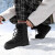 H8雪地靴女新款加绒加厚高帮外穿户外情侣防水防滑大码棉鞋 熊猫黑（时尚款） 35