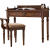 江晴美式书桌实木书房家具卧室书桌写字台仿古办公桌电脑桌子小户型 1.2*0.45白色书桌+凳子