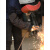 山头林村牛皮套袖焊工劳保袖套电焊保护防烫耐磨耐高温电焊工护腕 桔色铁扣套袖