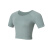 暴走的萝莉 运动T恤女透气时尚跑步健身短袖纯色圆领速干紧身上衣 LLDX03102 深邃蓝 S