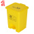 30L废物垃圾桶脚踩带盖塑料垃圾箱小区实验室15L废物回收箱污物桶 黄色30L垃圾桶【万向轮】