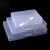 名片盒收纳盒透明PP塑料盒首饰储物分格有盖子色插片钥匙盒 小长方扁平盒