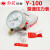红旗 仪表普通压力表Y-100水压1.6MPa气压真空负压表油压 单位：个 -0.1-0MPA(真空)