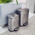 不锈钢办公两分类脚踏垃圾桶厨房分类家用二合一干湿分离商用脚踩大容量 脚踩10+10升（直角边）