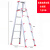 赫钢 折叠铝合金梯子仓库多功能加厚人字梯工程梯装修梯具双筋加固加强2米