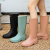 雨鞋女款2023新款高筒工作雨靴防水防滑胶鞋长筒时尚加厚女式水鞋 绿色 38