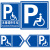 无障碍停车位指示标识残疾人专用车位地面标志提示警示警告反光牌 无障碍停车位标牌 40x40cm