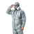 3M连体带帽化学透气实验室耐酸碱防化服4570工作服喷漆防尘防护服灰色 M码（167-176cm）