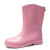 冰禹 雨鞋 女款中筒雨靴 轻便防水防滑成人胶鞋 粉红色 36码 BH-129