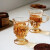 橡暮 简约复古浮雕欧式水杯玻璃杯 伴手礼琥珀色创意ins 玻璃杯咖啡杯 透明色150ml