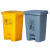 PLJ  塑料垃圾桶加厚带盖 翻盖分类垃圾桶 医疗垃圾桶   黄色加厚款 60L脚踏垃圾桶