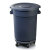 启麓JY-C026 工业大号垃圾桶平盖带轮圆形加厚塑料垃圾桶储物桶耐高温移动式收纳桶 80L