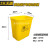 加厚黄色医疗垃圾桶脚踏摇盖废污物塑料桶垃圾桶利器盒回收箱诊所 15L无盖垃圾桶