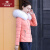 俞兆林棉服女2023冬季新款修身显瘦大毛领可拆卸帽子小个子棉衣棉袄短款 桔红色 L 80-100