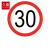 久臻 YJS174 道路安全警示标识 交通铝板标识牌 反光路牌 直径60cm 1.5mm厚 限速30km