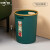 适用垃圾桶创意客厅大容量圾圾桶厨房大号无盖带压圈纸 小号深绿(带压圈)